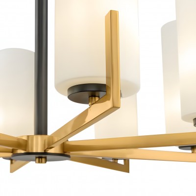 Lune Farmhouse Milk Glass Cylindrical Shade Chandelier Lune Farmhouse Milk Glass Cylindrical Shade Chandelier