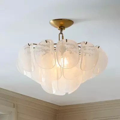 Pelagia Modern Textured Glass Flush Mount Ceiling Light Pelagia Modern Textured Glass Flush Mount Ceiling Light