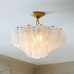 Pelagia Modern Textured Glass Flush Mount Ceiling Light