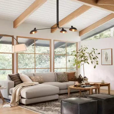 Crawford French Country 3 Arms Metal Chandelier