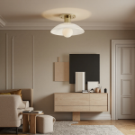 Brendle Farmhouse White Milk Glass Round Ceiling Light Brendle Farmhouse White Milk Glass Round Ceiling Light