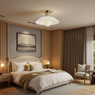 Brendle Farmhouse White Milk Glass Round Ceiling Light Brendle Farmhouse White Milk Glass Round Ceiling Light