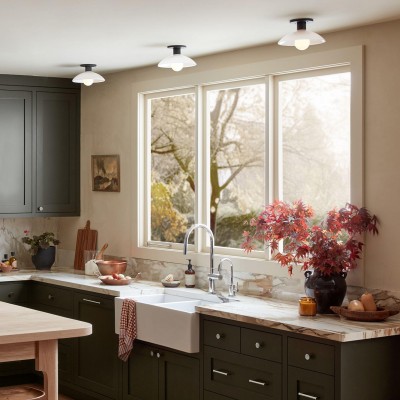 Brendle Farmhouse White Milk Glass Round Ceiling Light Brendle Farmhouse White Milk Glass Round Ceiling Light