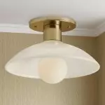 Brendle Farmhouse White Milk Glass Round Ceiling Light Brendle Farmhouse White Milk Glass Round Ceiling Light