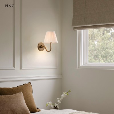 Stefania Rustic Pleated Fabric Shade Sconce Stefania Rustic Pleated Fabric Shade Sconce
