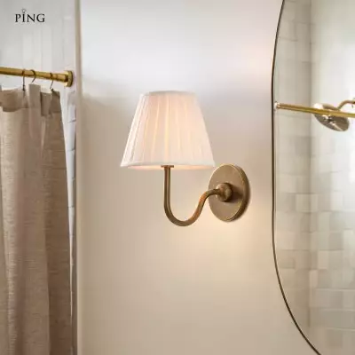 Stefania Rustic Pleated Fabric Shade Sconce Stefania Rustic Pleated Fabric Shade Sconce