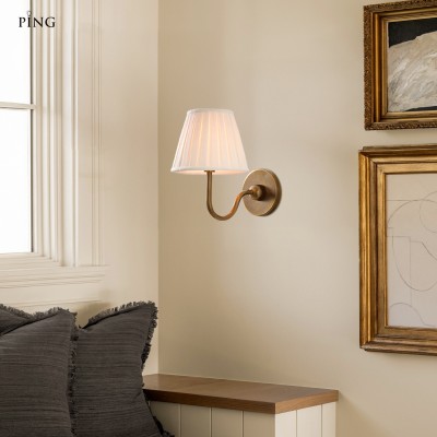Stefania Rustic Pleated Fabric Shade Sconce Stefania Rustic Pleated Fabric Shade Sconce