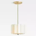 Hanahs Farmhouse Milk Glass Scalloped Shade Pendant Light