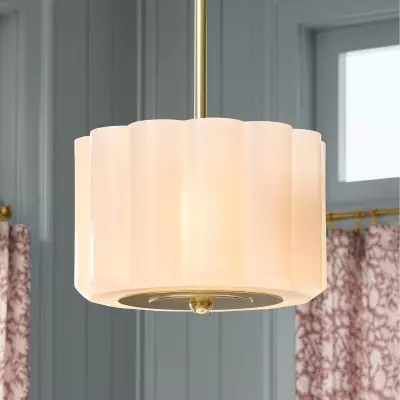 Hanahs Farmhouse Milk Glass Scalloped Shade Pendant Light Hanahs Farmhouse Milk Glass Scalloped Shade Pendant Light