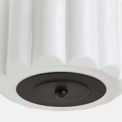 Hanahs Farmhouse Milk Glass Scalloped Shade Pendant Light