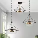 Florentine Rustic Brass Dome Clear Glass Pendant Light Florentine Rustic Brass Dome Clear Glass Pendant Light
