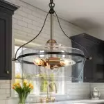 Florentine Rustic Brass Dome Clear Glass Pendant Light Florentine Rustic Brass Dome Clear Glass Pendant Light