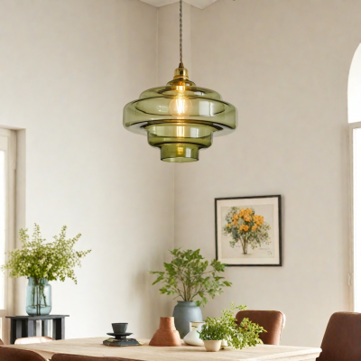 Yves Vintage Tiered Glass Pendant Light Yves Vintage Tiered Glass Pendant Light