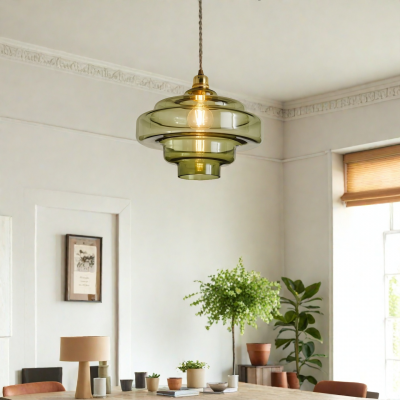 Yves Vintage Tiered Glass Pendant Light Yves Vintage Tiered Glass Pendant Light
