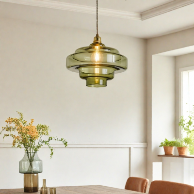 Yves Vintage Tiered Glass Pendant Light Yves Vintage Tiered Glass Pendant Light