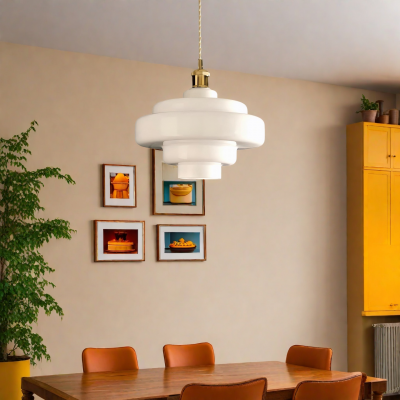 Yves Vintage Tiered Glass Pendant Light Yves Vintage Tiered Glass Pendant Light