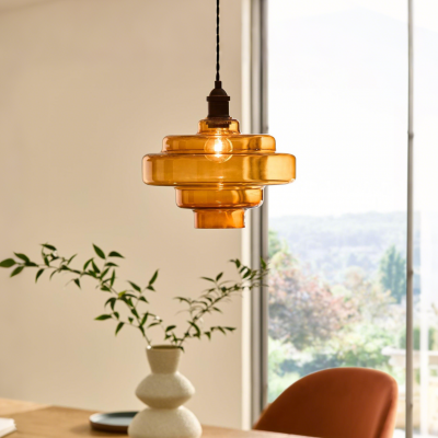 Yves Vintage Tiered Glass Pendant Light