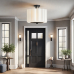 Hanahs Farmhouse Milk Glass Scalloped Shade Ceiling Light