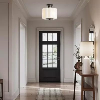 Hanahs Farmhouse Milk Glass Scalloped Shade Ceiling Light Hanahs Farmhouse Milk Glass Scalloped Shade Ceiling Light