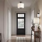 Hanahs Farmhouse Milk Glass Scalloped Shade Ceiling Light