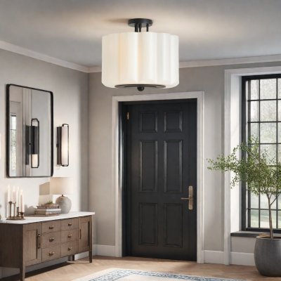 Hanahs Farmhouse Milk Glass Scalloped Shade Ceiling Light Hanahs Farmhouse Milk Glass Scalloped Shade Ceiling Light