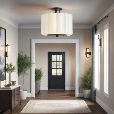 Hanahs Farmhouse Milk Glass Scalloped Shade Ceiling Light Hanahs Farmhouse Milk Glass Scalloped Shade Ceiling Light