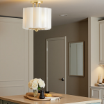 Hanahs Farmhouse Milk Glass Scalloped Shade Ceiling Light