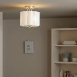 Hanahs Farmhouse Milk Glass Scalloped Shade Ceiling Light