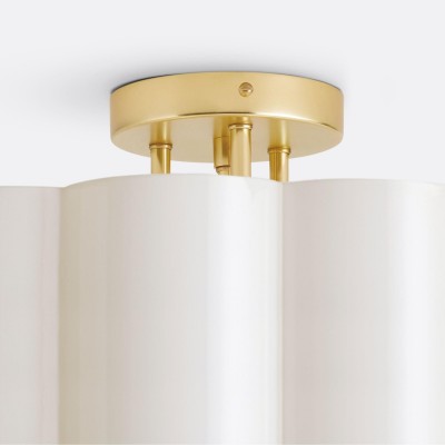 Hanahs Farmhouse Milk Glass Scalloped Shade Ceiling Light Hanahs Farmhouse Milk Glass Scalloped Shade Ceiling Light