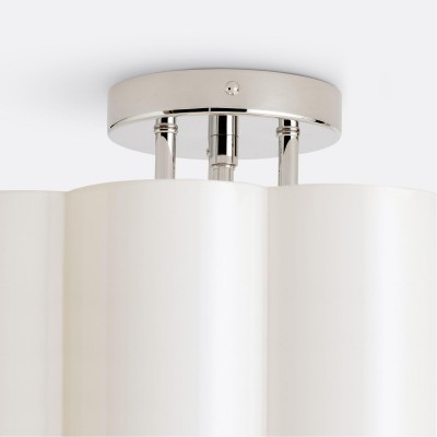 Hanahs Farmhouse Milk Glass Scalloped Shade Ceiling Light Hanahs Farmhouse Milk Glass Scalloped Shade Ceiling Light