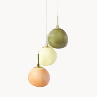 Baya Natural Three-Color Opal Glass Cluster Pendant Light Baya Natural Three-Color Opal Glass Cluster Pendant Light