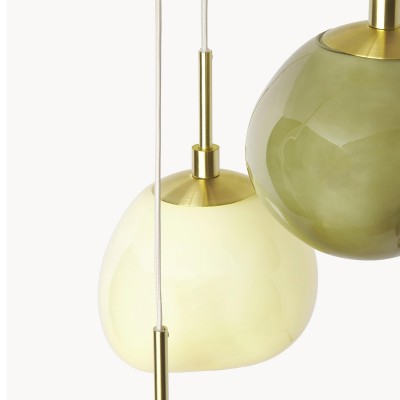 Baya Natural Three-Color Opal Glass Cluster Pendant Light Baya Natural Three-Color Opal Glass Cluster Pendant Light