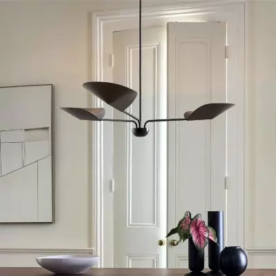 Ithrax Light Bronze Metal Lotus Leaves Chandelier Ithrax Light Bronze Metal Lotus Leaves Chandelier