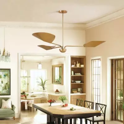 Ithrax Light Bronze Metal Lotus Leaves Chandelier