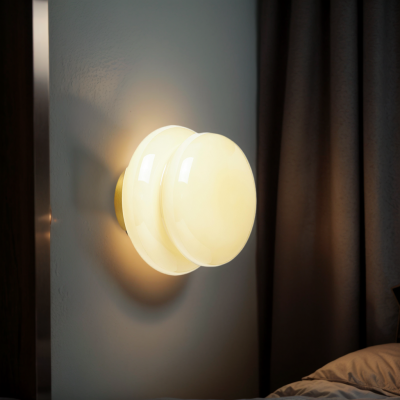 Josie Cream Bauhaus Opal Glass Wall Light Josie Cream Bauhaus Opal Glass Wall Light