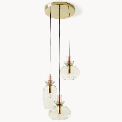 Oryn Natural Three-Color Glass Cluster Pendant Light Oryn Natural Three-Color Glass Cluster Pendant Light