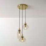Oryn Natural Three-Color Glass Cluster Pendant Light Oryn Natural Three-Color Glass Cluster Pendant Light