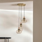Oryn Natural Three-Color Glass Cluster Pendant Light Oryn Natural Three-Color Glass Cluster Pendant Light