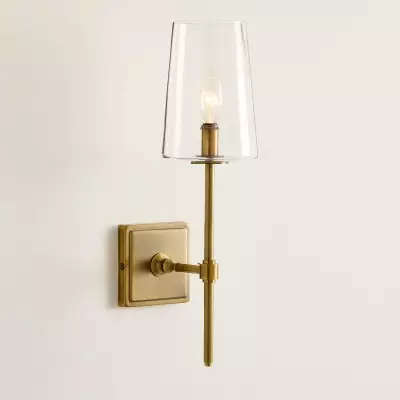 Murano Farmhouse Clear Glass Vanity Wall Sconce