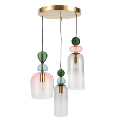 Pearson Nordic Candy Colored Glass Cluster Pendant Light Pearson Nordic Candy Colored Glass Cluster Pendant Light