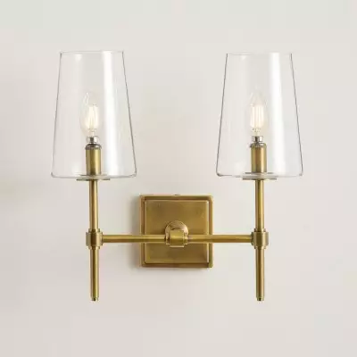 Murano Farmhouse Clear Glass Vanity Wall Sconce Murano Farmhouse Clear Glass Vanity Wall Sconce