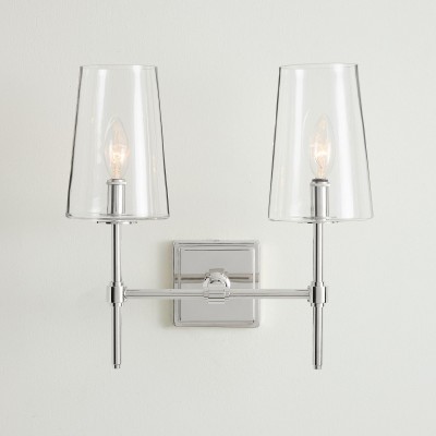 Murano Farmhouse Clear Glass Vanity Wall Sconce Murano Farmhouse Clear Glass Vanity Wall Sconce