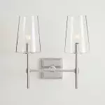 Murano Farmhouse Clear Glass Vanity Wall Sconce