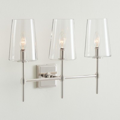 Murano Farmhouse Clear Glass Vanity Wall Sconce Murano Farmhouse Clear Glass Vanity Wall Sconce