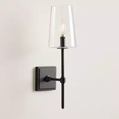 Murano Farmhouse Clear Glass Vanity Wall Sconce