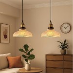 Aevia Vintage Transparent Striped Glass Pendant Light