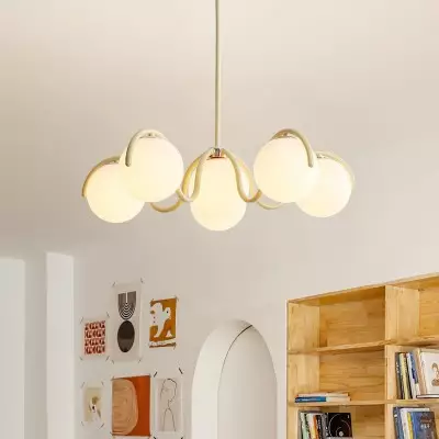 Mian Modern Curve Glass Globe Chandelier Mian Modern Curve Glass Globe Chandelier