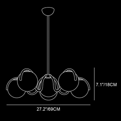 Mian Modern Curve Glass Globe Chandelier Mian Modern Curve Glass Globe Chandelier