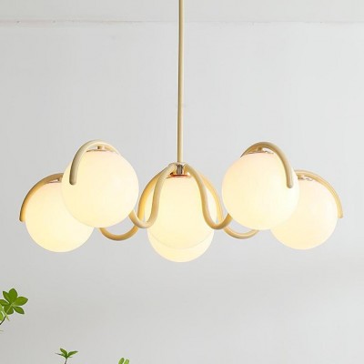 Mian Modern Curve Glass Globe Chandelier Mian Modern Curve Glass Globe Chandelier