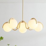 Mian Modern Curve Glass Globe Chandelier